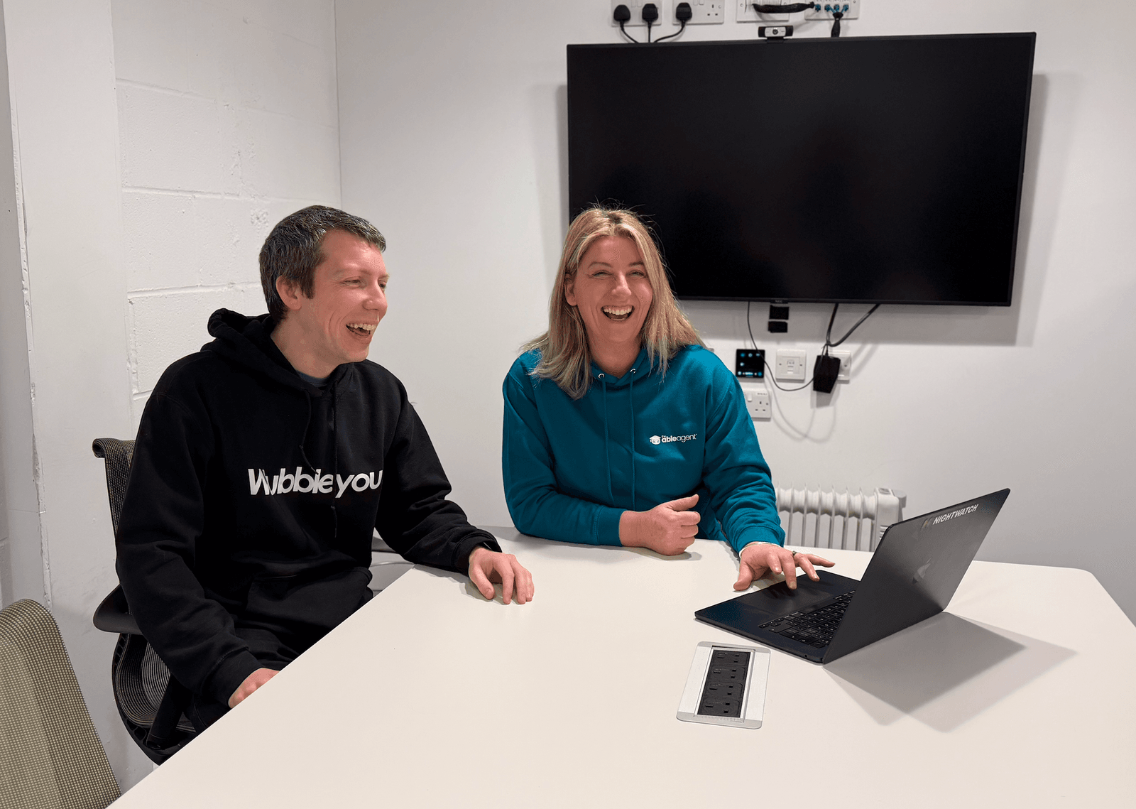 Mark Renney and Charlotte Jeffrey-Campbell, Director of The Able Agent, working on the InHouse platform